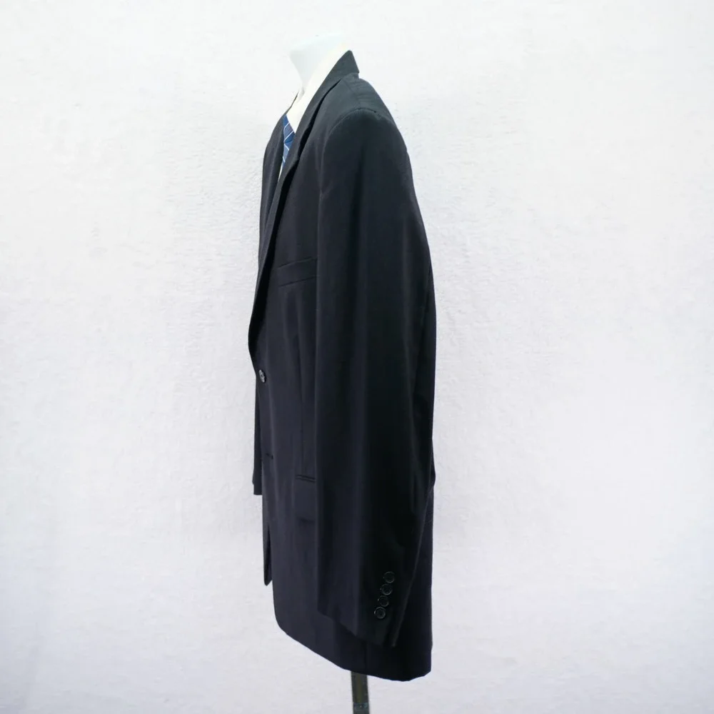 Pronto‎ Uomo Wool Charcoal Gray / Black Blazer 46R / Slim Fit 48R
